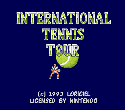 International Tennis Tour (Europe) Title Screen